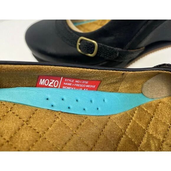 MOZO NWT Fresco Black Platform Wedge Buckle Shoe Heels Women's Size 6.5 - Picture 6 of 12